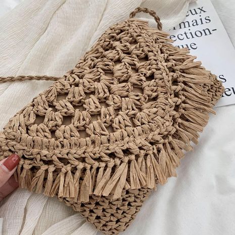 Nouveau sac féminin gland sac de paille crochet fleur messenger sac tissé à la main sac plage vacances plage sac NHGA208286's discount tags