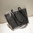 Primavera nueva bolsa femenina de PVC coreano transparente de gran capacidad bolsa de cubo de paja bolsa de hombro porttil de moda femeninapicture23