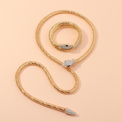NZ1675 Naizhu Europäischer und amerikanischer grenz überschreiten der Schmuck Großhandel Retro Mode Schlange Diamant Halskette Serpentine Armband Armband