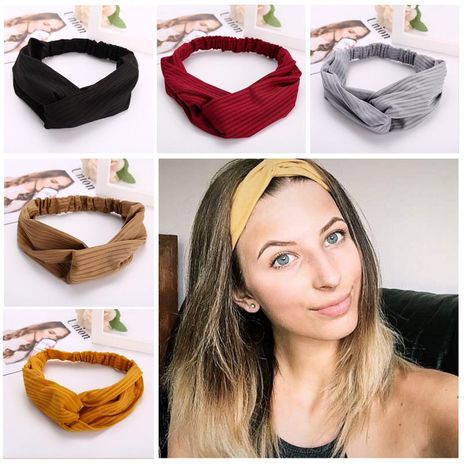 New cross hair band creative ladies face wash sports headband solid color headband's discount tags
