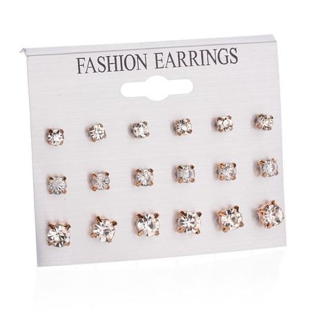 New imitation zirconium earrings 9 pairs of earrings set wholesale's discount tags