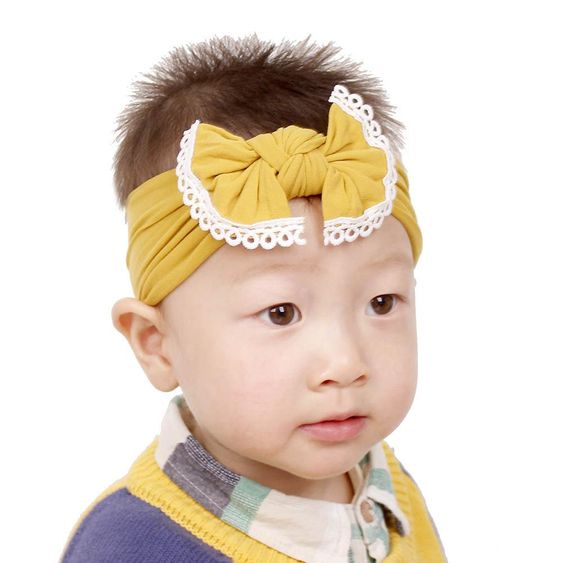 Mode Bebe Cheveux Accessoires Super Doux En Nylon Bowknot Dentelle Enfants Bande De Cheveux Bandeau En