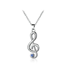 New fashion hollow musical note pendant necklace music symbol diamond pendant necklace wholesale