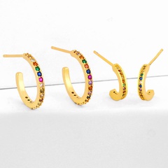 New fashion diamond-set rainbow earrings C-shaped geometric earrings wholesale