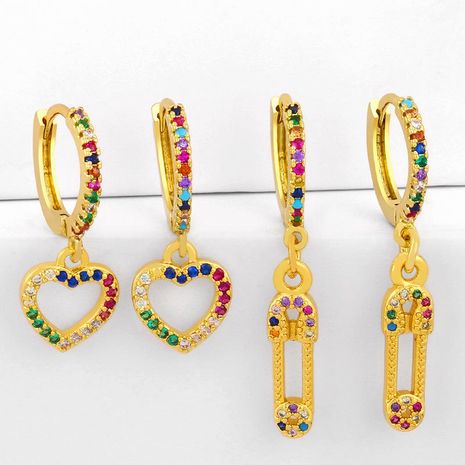 New fashion pin earrings Korea love heart pierced earrings zircon earrings wholesale's discount tags