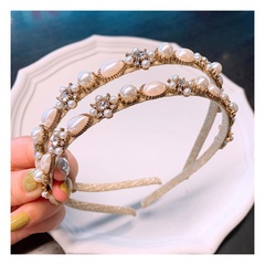 Korean new fashion retro palace french pearl flower cheap headband wholesale