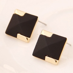 Korean fashion sweet OL metal black square earrings yiwu nihaojewelry wholesale
