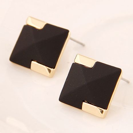 Korean fashion sweet OL metal black square earrings yiwu nihaojewelry wholesale's discount tags
