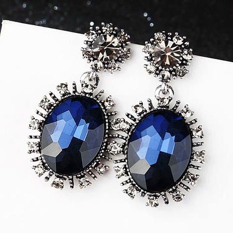 Moda retro barroco gemas preciosas pendientes exagerados yiwu nihaojewelry al por mayor's discount tags