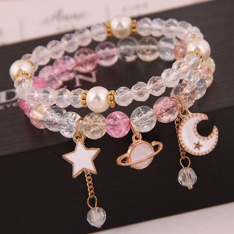 Mode coréenne simple et polyvalent multi-élément pendentif cristal boule de verre perle mode double couche bracelet yiwu nihaojewelry gros NHSC210470's discount tags