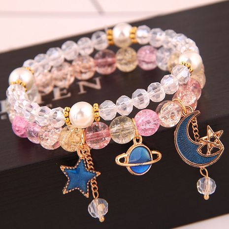 Mode coréenne simple et polyvalent multi-éléments pendentif cristal boule de verre perle mode double couche bracelet yiwu nihaojewelry gros NHSC210468's discount tags