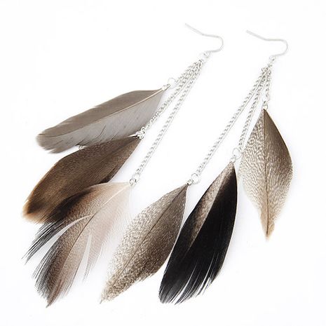 Boucles d'oreilles en plumes élégantes de la mode coréenne yiwu nihaojewelry en gros NHSC210447's discount tags