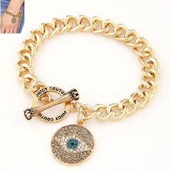 The new metal exaggerated flash diamond devil's eye pendant chain bracelet yiwu wholesale