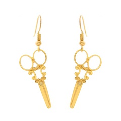 Retro pattern scissors earrings alloy pendants hypoallergenic ear hook cute little scissors earrings