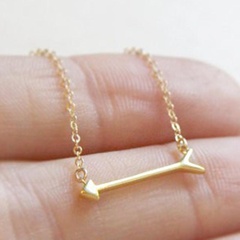 Eros arrow necklace simple fish bone alloy pendant with copper chain necklace wholesale