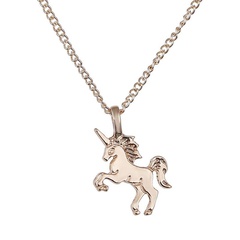 Cute Little Unicorn Pendant Necklace Gold Silver Animal Horse Necklace Female Clavicle Chain