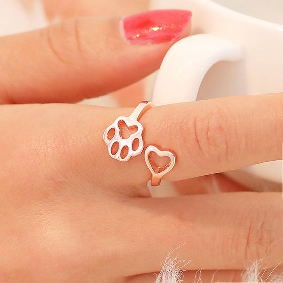 dog paw print ring