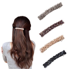 Korean Beaded Crystal Hair Clip Simple Wild Word Clip Female Edge Clip Cheap Spring Clip Wholesale