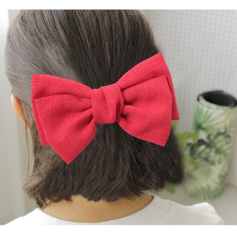 Knotted bow hair clip wild fabric knotted spring clip burlap cheap top clip hair accessories's discount tags