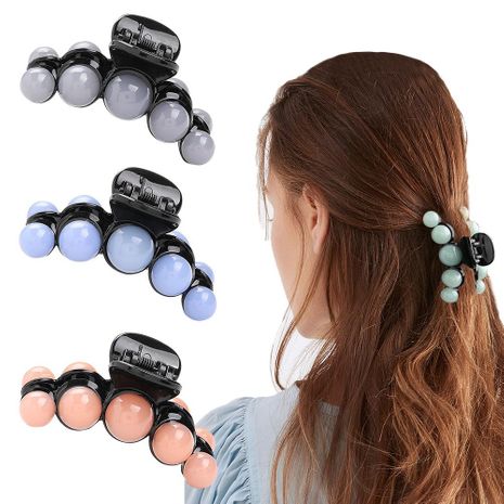 Candy-colored pearl grab clip acrylic large plastic cheap hair clip wholesale's discount tags