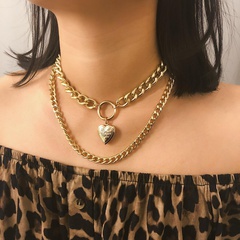 New fashion exaggerated chain simple female pendant multilayer necklace wholesale