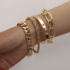 New fashion smooth C shape mix and match twist chain bracelet simple thread exaggerated O-chain set bracelet