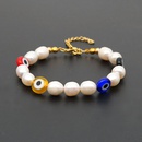 New simple baroque pearl glazed evil eye ethnic style bracelet for women wholesale NHGW210634picture8