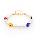 New simple baroque pearl glazed evil eye ethnic style bracelet for women wholesale NHGW210634picture9