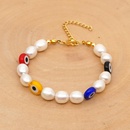 New simple baroque pearl glazed evil eye ethnic style bracelet for women wholesale NHGW210634picture10