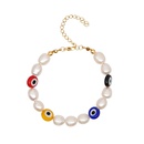 New simple baroque pearl glazed evil eye ethnic style bracelet for women wholesale NHGW210634picture11