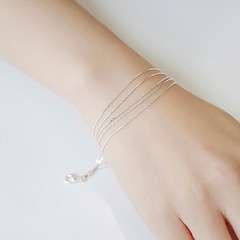 Korean new fashion imitation s925 silver delicate wild five-line bracelet yiwu nihaojewelry wholesale