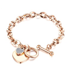 New Fashion Love Stainless Steel Bracelet Rose Gold Plated Diamond Jewelry OT Buckle Titanium Steel Bracelet