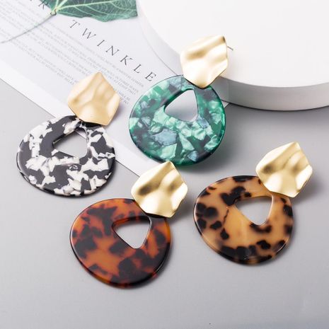 New fashion retro exaggerated acrylic bohemian leopard earrings wholesale's discount tags