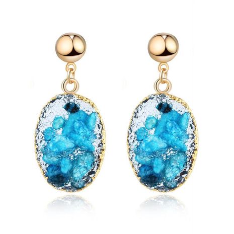 New fashion imitation natural stone shell earrings wholesale NHGO210842's discount tags