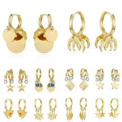 New fashion zircon earrings star sequins eye earrings wholesale