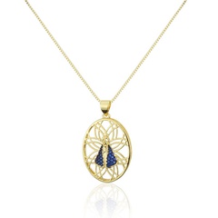 New fashion oval Virgin Mary pendant copper micro-set zircon religious necklace wholesale