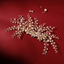 Braut kopfschmuck Koreanische Hochzeits fotografie Feen schnheit Accessoires Schneeflocke Blten bltter Perlen Haars pange Handgemachte Reis perlen Seiten clip Haarschmuckpicture8