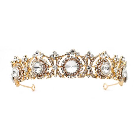 Amazon Hot Style Stirnband Europäische und amerikanische Retro klassische runde Krone Retro Luxus hohle Braut Hochzeits kopf schmuck's discount tags
