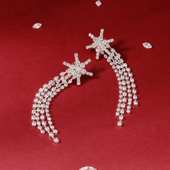 Korean new fashion six-pointed star tassel earrings wholesale