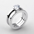 Nueva moda anillo de acero inoxidable anillo doble anillo de acero de titanio desmontable joyera al por mayorpicture16