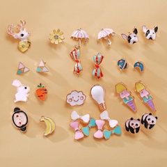 New fashion animal cartoon earrings creative retro cute sweet fruit earrings