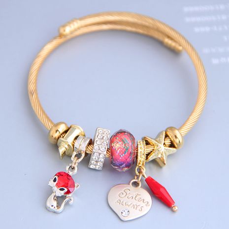 New fashion simple cute cat love pendant multi-element bracelet yiwu nihaojewelry wholesale's discount tags