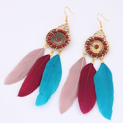New fashion metal simple and elegant feather earrings nihaojewelry wholesale
