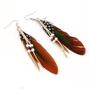 Korean fashion beaded feather earrings nihaojewelry wholesalepicture5