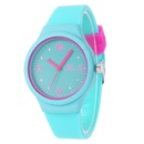 Korean fashion student watch sweet stitching color silicone band watch point drill color stitching color watch wholesalepicture5