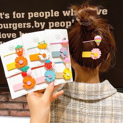 New hairpin female Korean cute daisy word clip girl side clip children fruit bb clip hairpin