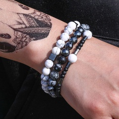 New fashion natural stone simple elastic bracelet set wholesale