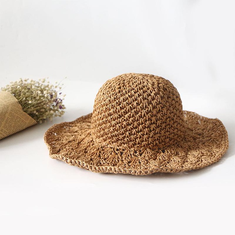 New Korean hand hook sunshade beach hat straw hat summer sun hat