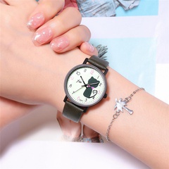 Korean Simple Fashion Digital Quartz Belt Watch Student Watch Cute Kitty Lady Casual Watch