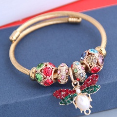 Fashion metal wild pan DL simple flash diamond bee pendant bracelet nihaojewelry wholesale bracelet